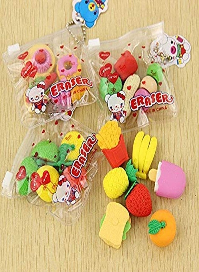 Holywell ممحاة/مطاطة على شكل فواكه وخضراوات من هوليويل®، هدايا عيد ميلاد للأطفال (عبوة من 3 قطع) - ألوان متعددة. - Image 1